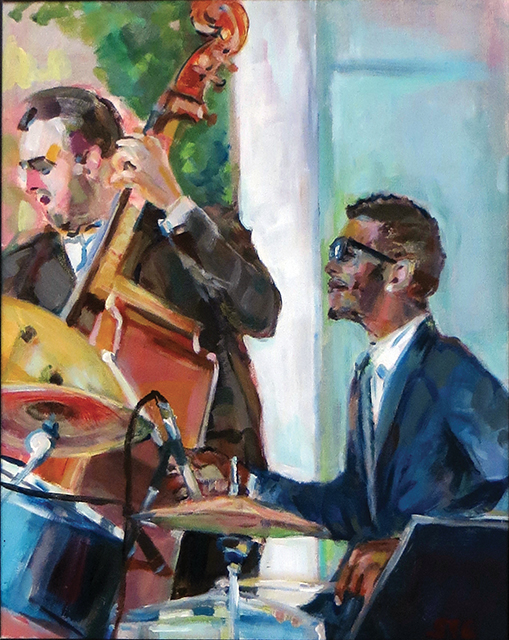 Steven Epstein-"Outdoor Jazz" acrylic on hardboard