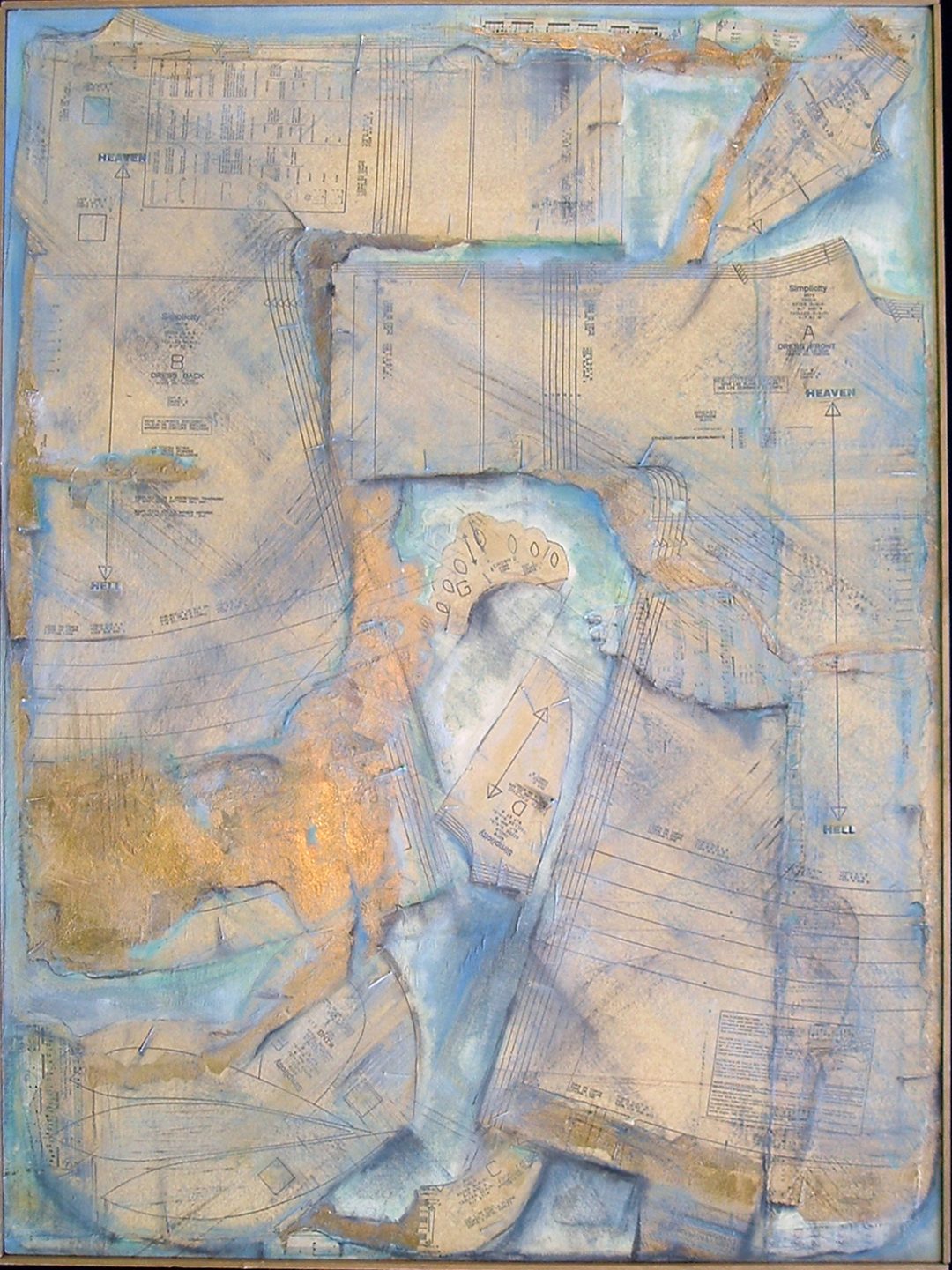 Pattern for an Angel collage and oil on canvas by Joan Sonnenfeld