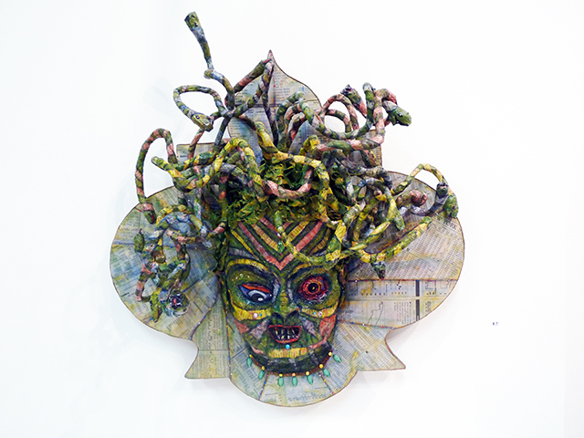 Wall street medusa sculpture by Joan Sonnenfeld