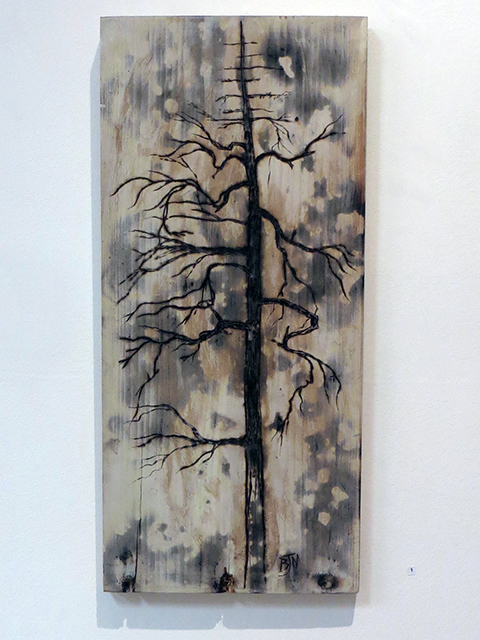 Brian McCormack “Scorched Tree” torch, pyro detailer on scrap wood