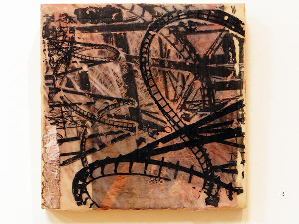 Kelly Clark “Untitled” mixed media, wax, collage, xerox transfer and oil stick