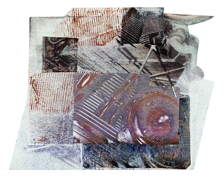 Kelly Clark “Caustic” monotype collage