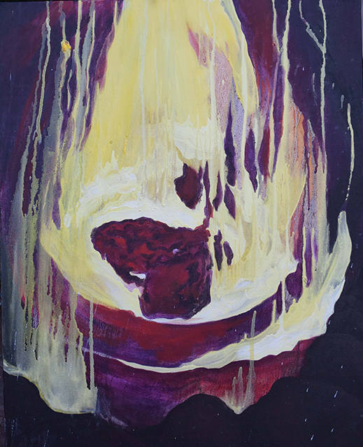Liz Levering “The Meeting” (fire painting 2) oil on canvas