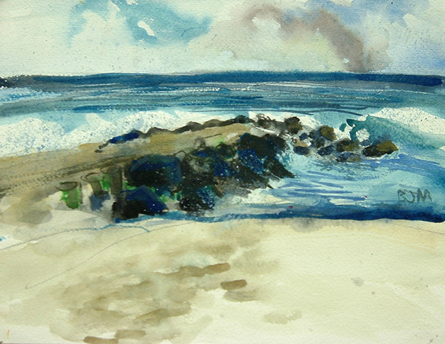 Brian McCormack “Asbury Jetty” watercolor