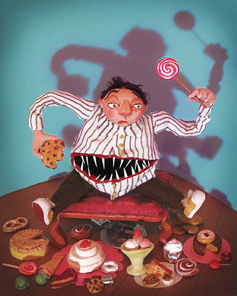 Caitlin McCormack “The Tummy Beast” mixed media digital print