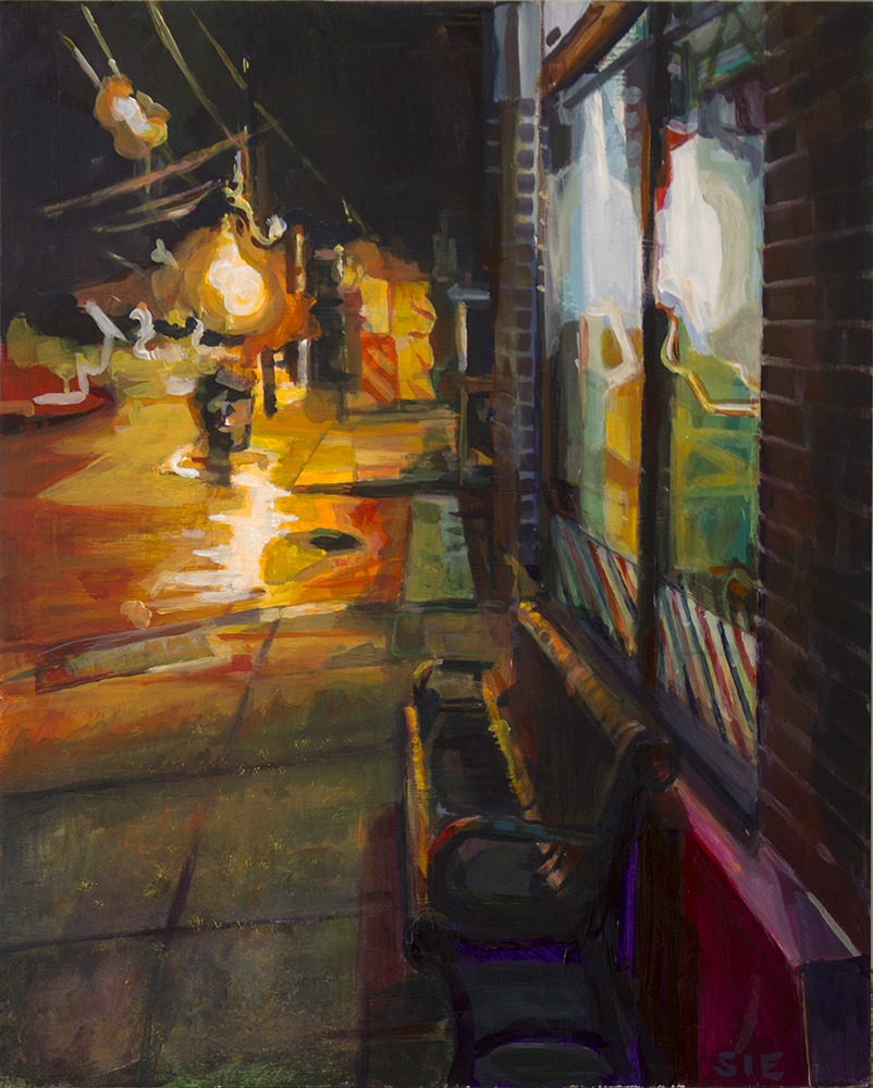 Street Night 2020 Acrylics on Hardboard 30x24